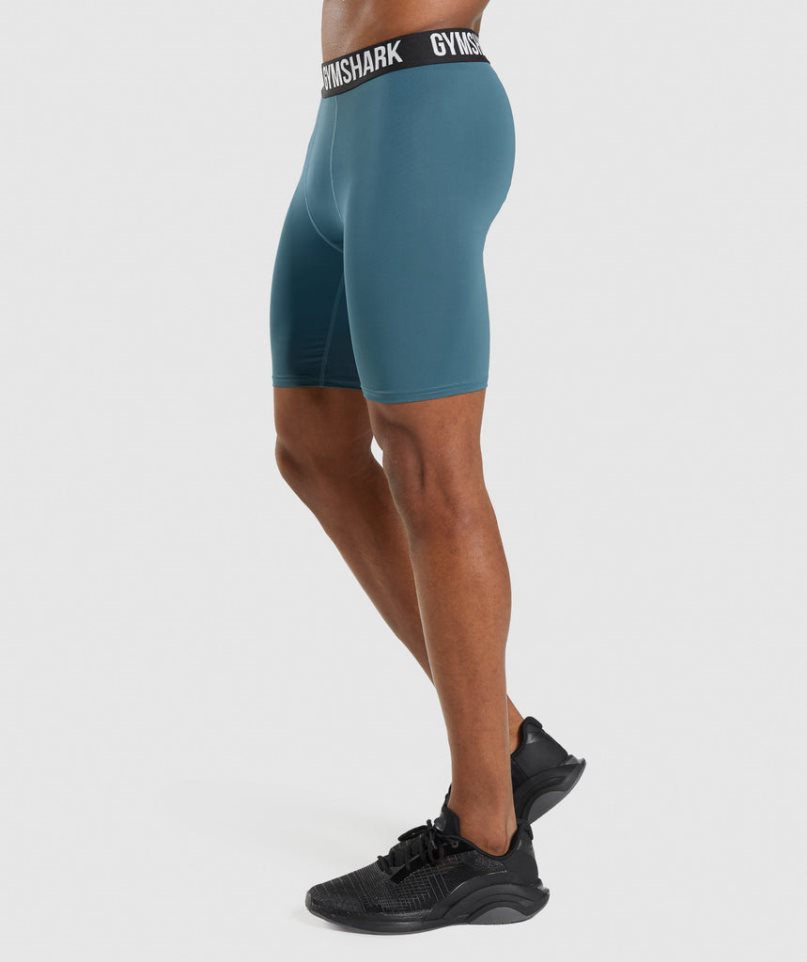 Men's Gymshark Element Baselayer Shorts Turquoise | CA 76D80A